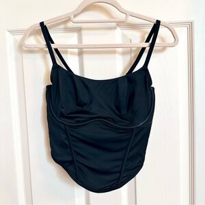 Black pink corset crop top